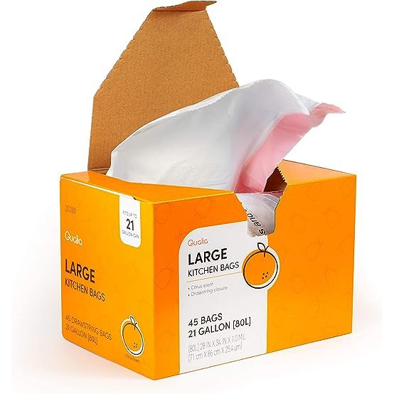 Efficient waste disposal is crucial for maintaining cleanliness in our surroundings, and one standout option in the market is the Qualia Citrus Scented 21 Gallon/80 Liter Trash Bag. These heavy-duty bags, available in packs of 45, are designed to make waste management a breeze with their convenient drawstring closures.