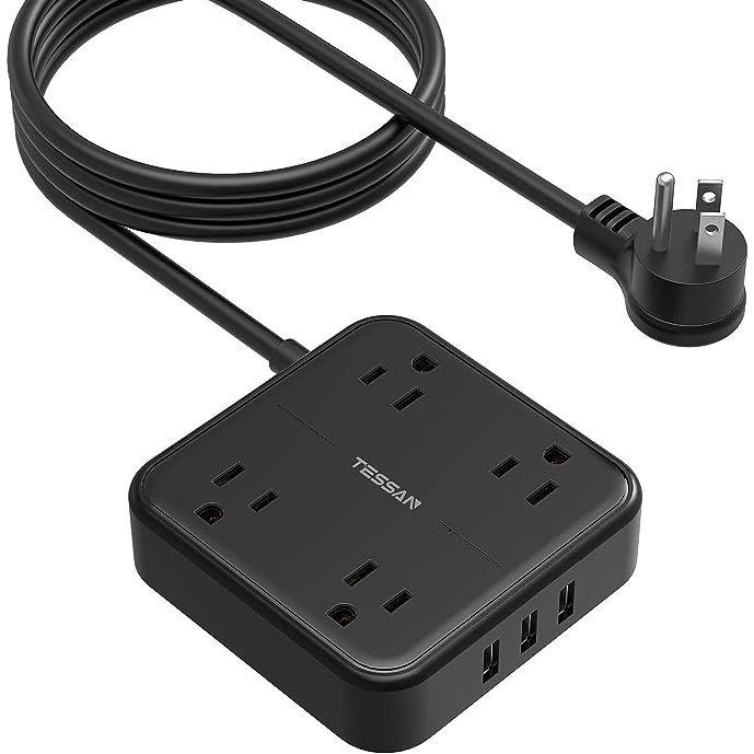 Introducing the 7-in-1 Power Strip with USB Ports, the ultimate solution for all your charging needs. With 4 widely spaced outlets and 3 USB sockets, this power strip allows you to charge multiple electrical devices simultaneously.