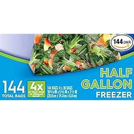 Ziploc Half Gallon Freezer Bags are the go-to storage solution for all your needs. These versatile and widely popular bags come in a pack of 4 boxes, containing a total of 144 bags, providing you with ample storage space.