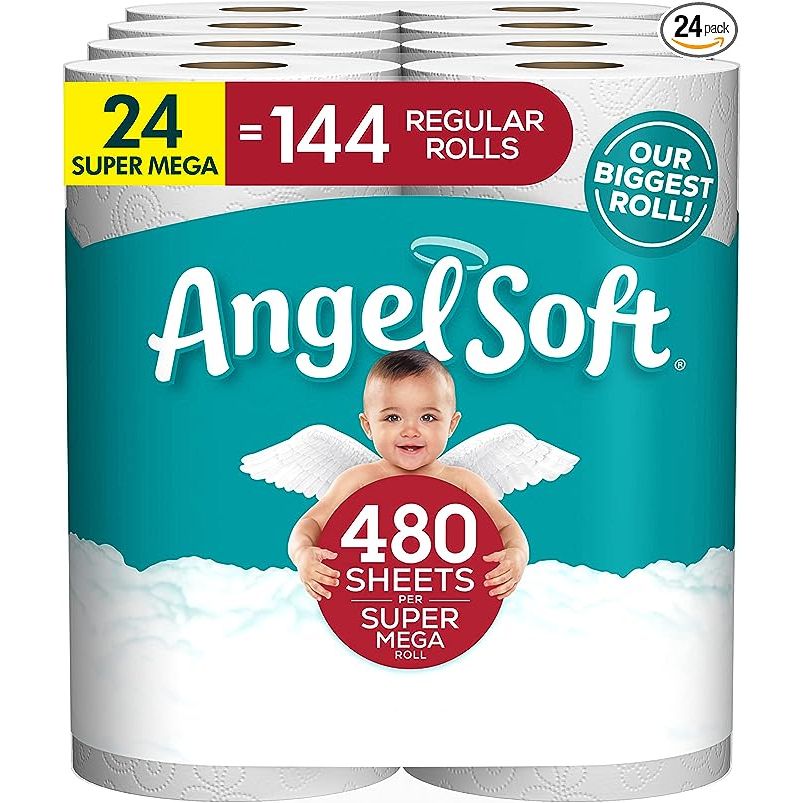 Introducing our latest breakthrough in toilet paper technology - the biggest roll ever! With an unprecedented number of sheets per super mega roll, you'll be getting more of what you love while enjoying a longer-lasting roll. In fact, each Super Mega Roll is equivalent to six regular rolls of Angel Soft, reducing the hassle of constantly changing r