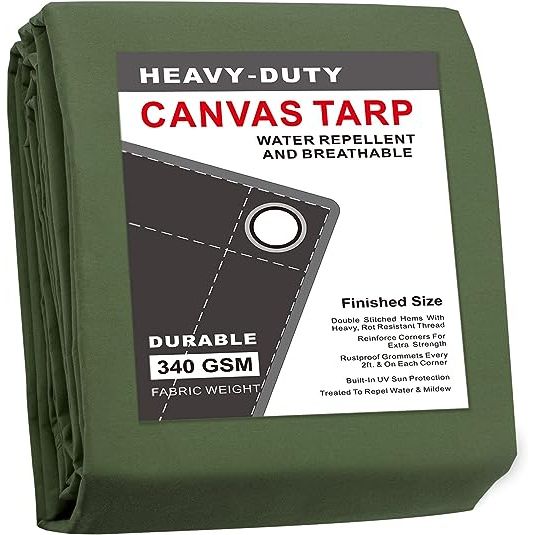 HEAVY DUTY - Our canvas fabric boasts a basic weight of 10oz and a finished weight of 12oz. This makes it incredibly strong, water-resistant, durable, and breathable, ensuring it won't easily tear or wear down over time.