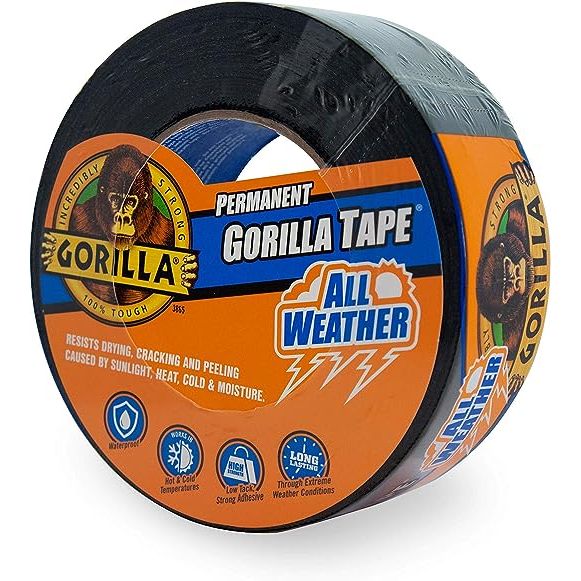 Gorilla All Weather Waterproof Duct Tape is designed for outdoor repairs that need to stand up to extreme weather conditions with a permanent bondMade with an incredibly strong, permanent, butyl adhesive and a weather resistant shell, this tape withstands even extreme weather conditionsWorks in hot and cold temperatures with a service temperature r