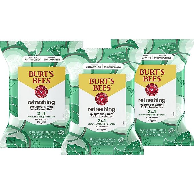 FACIAL CLEANSER: 30 pre-moistened towelettes can be used as makeup remover wipes or as a face cleanser on the go—no water or rinsing required; packaging may varyMADE FROM UPCYCLED COTTON*: We take cotton scraps left behind from making t-shirts and turn them into certified home compostable* towelettes, helping us all close the loop on wasteMAKEUP RE