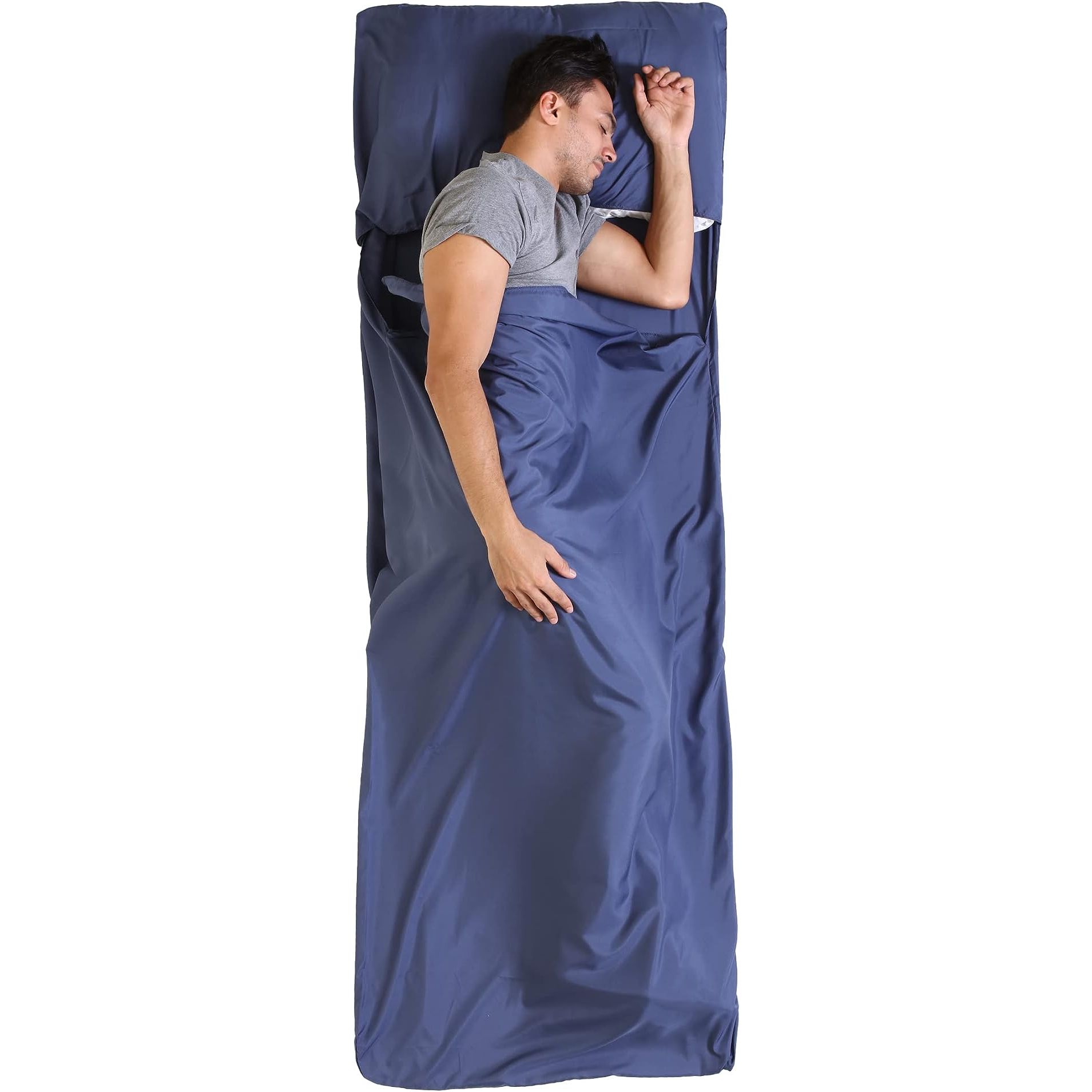 PolyesterSLEEP LIKE A BABY ON THE ROAD: Say goodbye to scratchy hotel sheets and hello to your new BFF (best fluffy friend) - our XL sleeping bag liner! Soft, lightweight, and breathable, this 100% Polyester adult sleep sack is one of the most important camping essentials and will have you snoozing comfortably no matter where your adventures take y