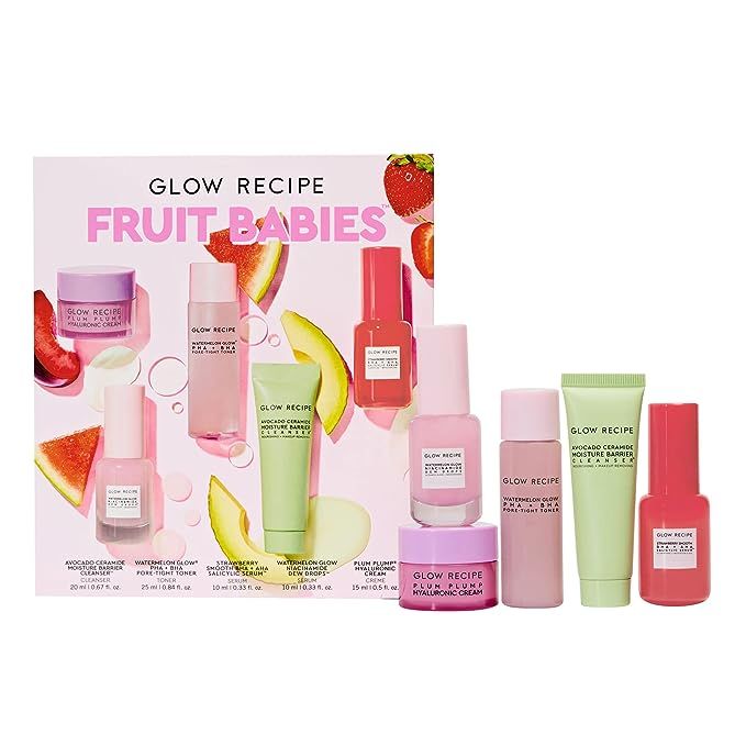 Fall in love with Fruit Babies sample size skin care kit, which will make your face glow wherever you go! This mini beauty collection is powered with fruit-forward & clinically-effective ingredients for the glowiest skin ever.
