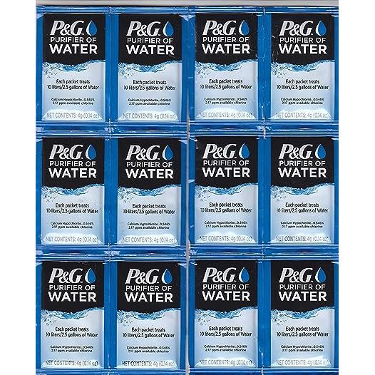 TREAT YOUR WATER - P&G Purifier of Water Packets are highly effective and are registered as a disinfectant by the EPA. These emergency water pouches remove 99.9999% of bacteria and 99.99% of viruses.PREPARE BETTER - Take this portable water treatment system anywhere.