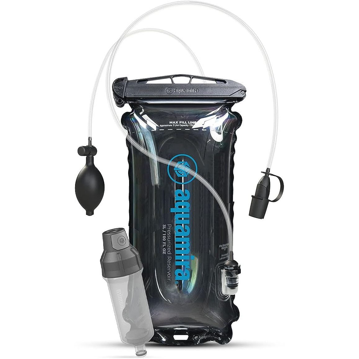 Experience on-demand water pressure with Aquamira's Pressurized Reservoir. This handheld pressure bulb ensures that you always have clean, cool, and drinkable water readily available. With a generous 3L capacity, you'll never have to worry about running out of water during your outdoor adventures.