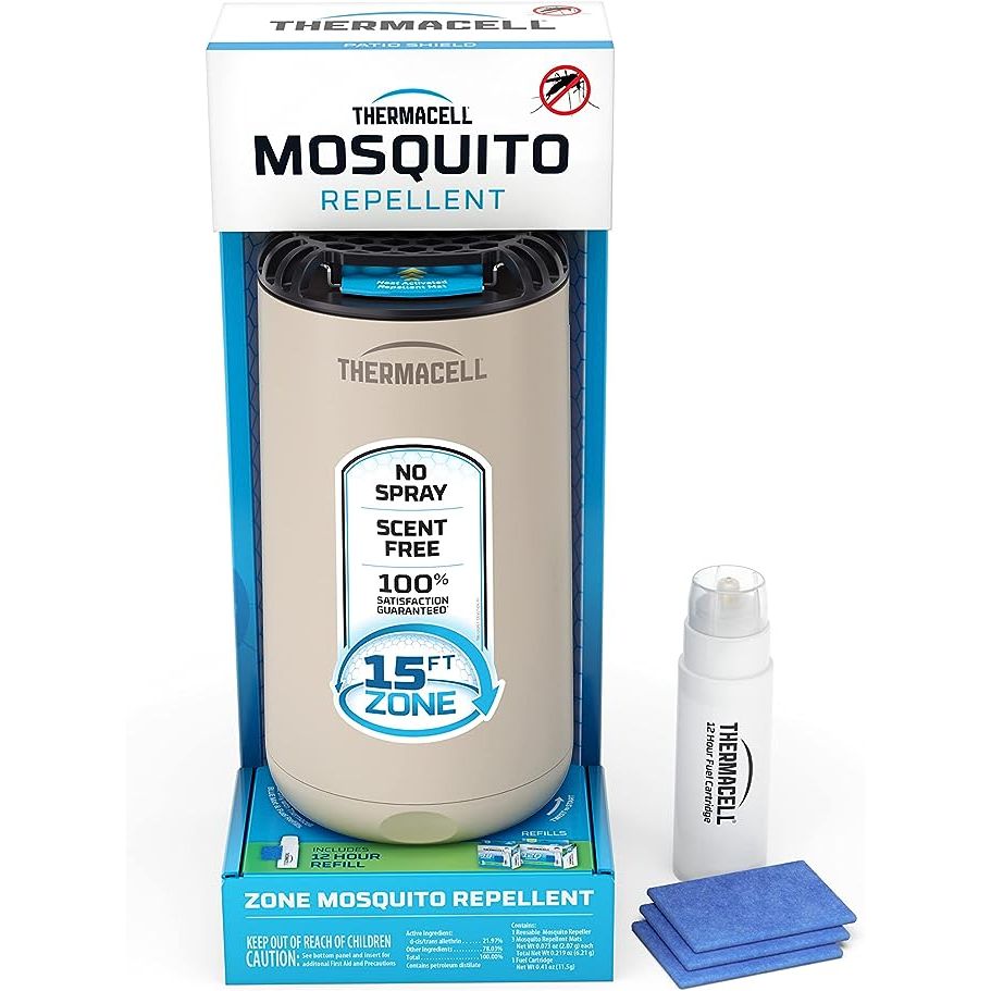 Get effective protection against mosquitoes with the Thermacell Mosquito Repellent Patio Shield. This sleek and compact repeller creates a 15-foot zone of protection, making it perfect for patios, decks, pools, and more. Say goodbye to annoying mosquito bites and enjoy your outdoor spaces without the hassle of spraying your skin with DEET or dealin