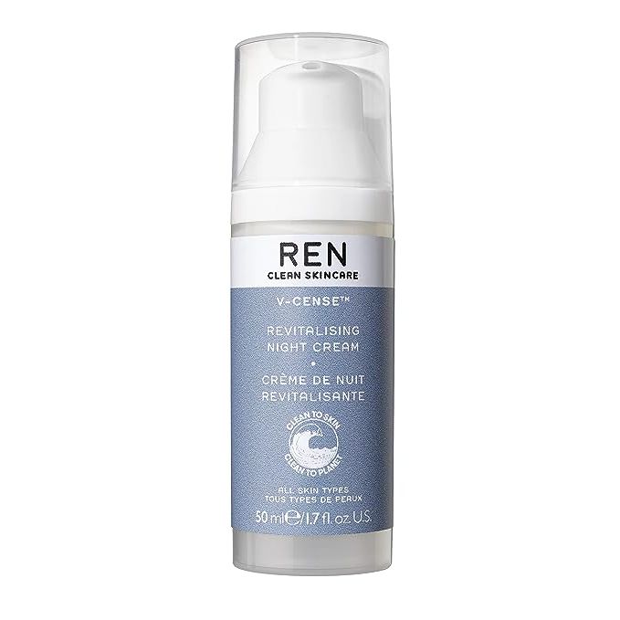 REN Clean Skincare - V-Cense Revitalizing Night Cream - Antioxidant Face Moisturizer with Vitamin C, Smooths Fine Lines, Cruelty-Free & Vegan image