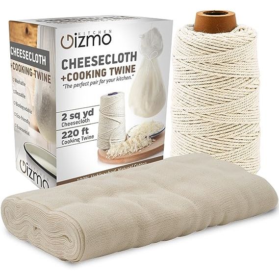 WASHABLE AND REUSABLE: Our cheesecloth and twine string are designed to be used multiple times in the kitchen, so you can avoid any waste and feel good about your sustainable choices.
BIODEGRADABLE AND ECO-FRIENDLY: At Kitchen Gizmo, we prioritize the health of the planet. That's why we made sure to use materials that are completely biodegradable a