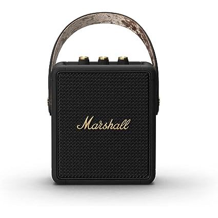 Stockwell II is a compact and portable speaker that offers an impressive 20+ hours of playtime on a single charge. Its small size and guitar-inspired carry strap make it the perfect companion for on-the-go music lovers. But don't let its pint-sized frame fool you, this speaker packs a punch with Marshall's unique True Stereophonic sound technology.