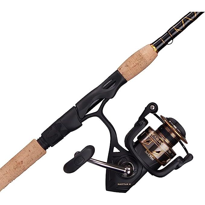 Introducing the PENN BATTLE III 6'6 Fishing Rod and Reel Spinning Combo, the ultimate tool for confident and skilled anglers. With state-of-the-art PENN technology, this combo offers unmatched strength and durability. Constructed with a one-piece Graphite Composite rod, it delivers incredible durability and resistance against breakage, yet remains 