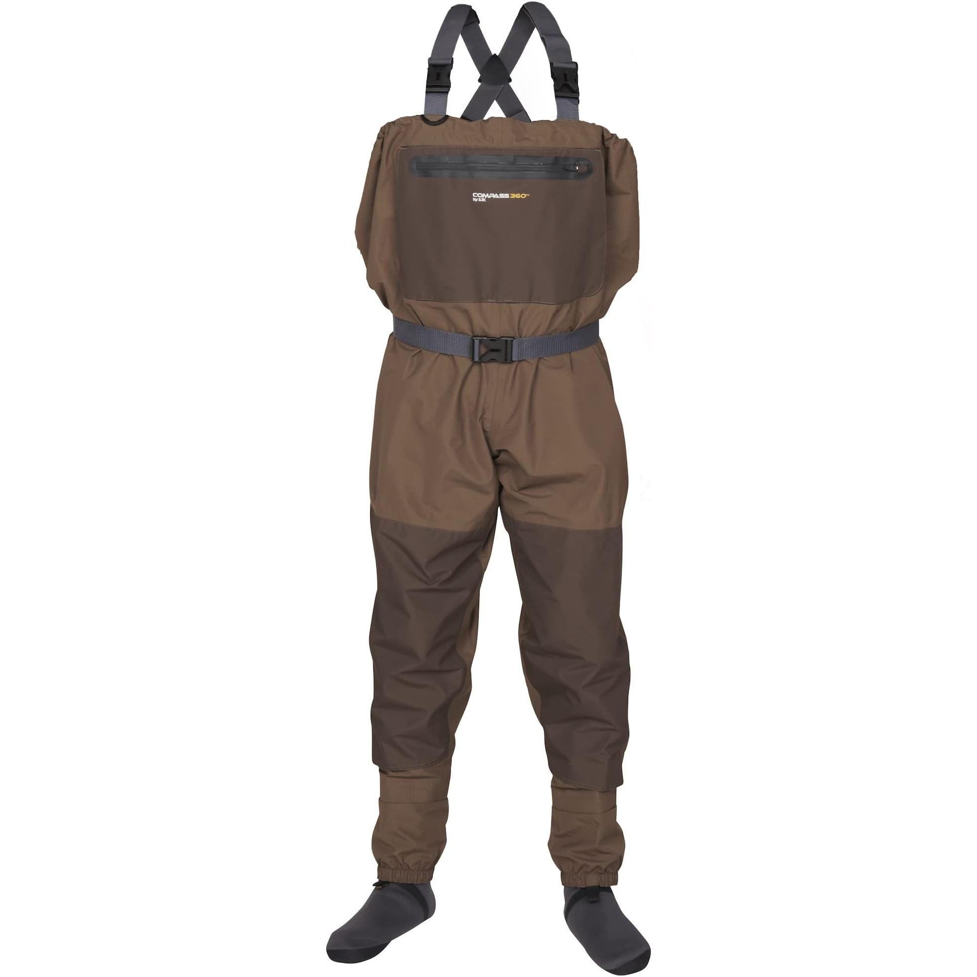 Introducing the high-performance companion for all your fishing adventures - the Compass 360 Deadfall Breathable STFT Chest Wader in Small size.