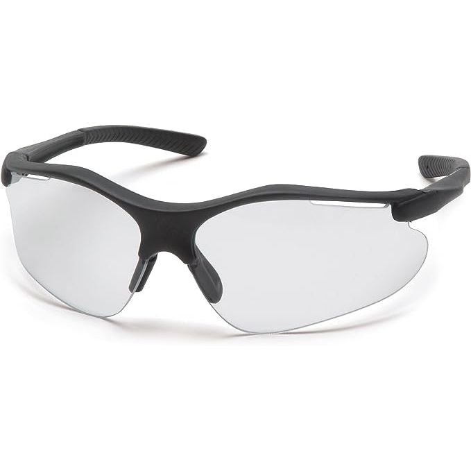 The vented lens design of these high-performance glasses enhances airflow, effectively warding off fogging and ensuring clear vision at all times. With rubber-coated temple tips that snugly fit against the ears, these glasses guarantee a secure and comfortable fit.