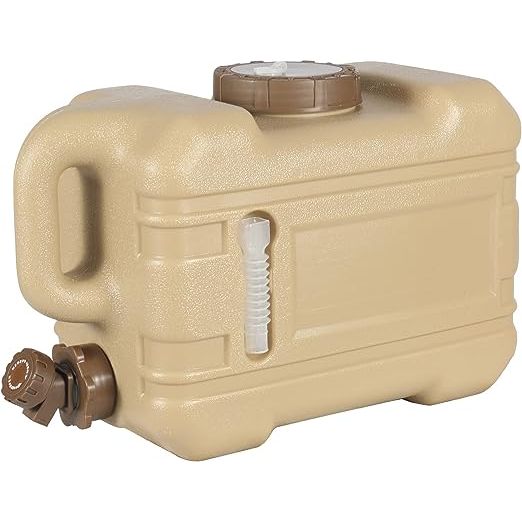 Distinctive Sealing Cover: The outdoor water container comes with a water pipe and an adjustable faucet. When not needed, the water pipe can be stored in the groove of the barrel body, and the faucet can be placed in the sealing cover to make storage more convenient.Food Grade Material: The durable water container is made of premium PE.