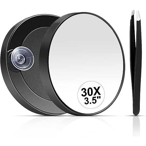 Introducing the remarkable 30X Magnifying Mirror, a must-have tool for anyone seeking extreme precision in their grooming routine. With an unimaginable 30X magnification, this mirror ensures you see every detail with utmost clarity.