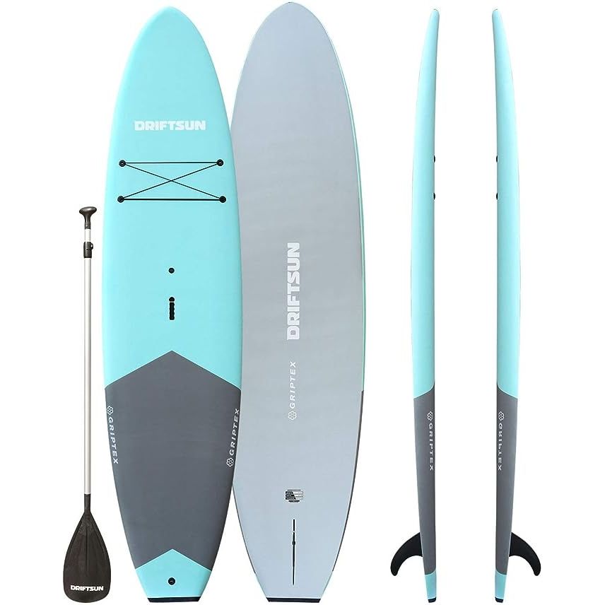 The Driftsun Padded Stand Up Paddleboard is a versatile and high-quality water sports equipment designed for enthusiasts of all skill levels. With an 11ft length, this SUP offers stability and maneuverability on various water surfaces, making it ideal for recreational paddling, yoga, fishing, and exploring calm lakes or rivers.