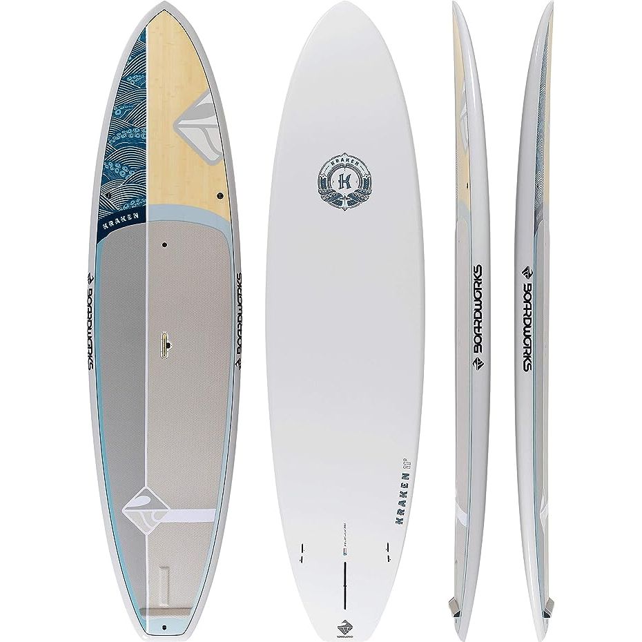 The Kraken is the ultimate paddleboard for those who love both surfing and exploring the open waters. With its wide stance and sharp nose, this SUP is designed to provide stability and ride waves effortlessly, even in rough water. Whether you're paddling in calm lakes, bays, or challenging ocean waves, the Kraken is your perfect companion.