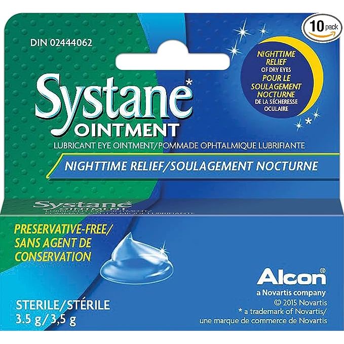 1 Systane Nighttime Lubricant Eye Ointment 3.50 g (Pack of 10) (Packaging May Vary) by Systane