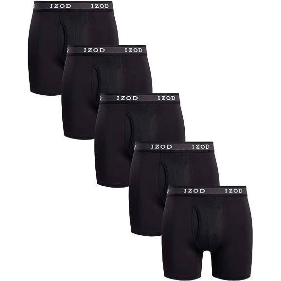 Introducing IZOD Men's Performance Boxer Briefs, the ultimate choice for active individuals seeking unbeatable comfort and support. These imported boxer briefs are expertly crafted from a blend of 92% Polyester and 8% Spandex, ensuring a cool and dry feel throughout the day. Perfect for intense workouts, sports practices, and games, these moisture-