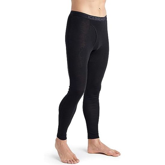 1 Icebreaker Merino Men's 175 Daily Cold Weather Leggings-Wool Base Layer Thermal Pants with Opening