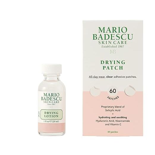 The Drying Lotion, a skincare product in a 1 fl oz bottle, is offered by Mario Badescu. This renowned brand has gained popularity for its effective solutions for various skin concerns. The Drying Lotion specifically targets pimples, blemishes, and other forms of breakouts that commonly occur on the face.