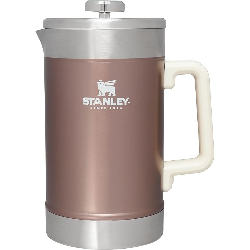 The Stanley French Press 48oz with Double Vacuum Insulation is a highly reliable and durable coffee press designed for avid coffee lovers. Crafted from top-quality stainless steel, this wide mouth coffee press boasts numerous features that make it a standout choice for brewing delicious coffee.