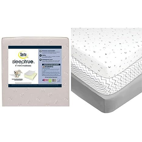 Delta Children Serta SleepTrue Mini Crib Mattress, White:
The Delta Children Serta SleepTrue Mini Crib Mattress in white is a high-quality mattress designed specifically for mini cribs. With its compact size and snug fit, it offers a safe and comfortable sleeping surface for your little one.