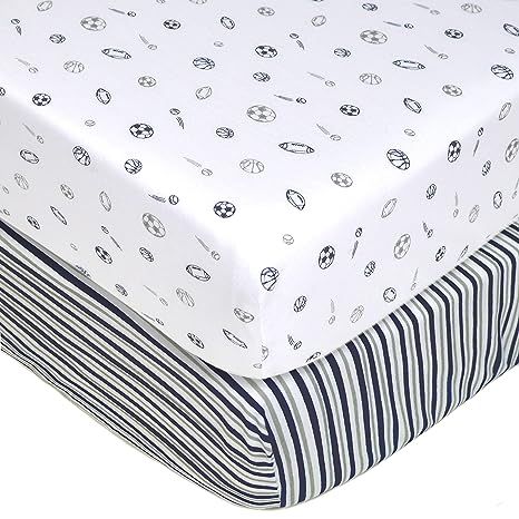 The American Baby Company Printed 100% Cotton Jersey Knit Fitted Crib Sheet is a soft and cozy bedding option for your little one. Made from 100% cotton, this crib sheet offers a warm and comfortable feel, similar to a soft tee shirt. It is available in a stylish grey zig zag pattern, suitable for both boys and girls.