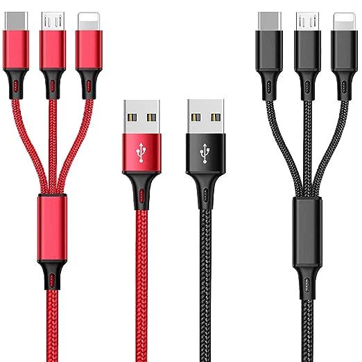 The 3 in 1 Charging Cable is the ultimate charging solution for those who are always on the go. Compatible with almost all USB powered devices, this cable allows you to charge multiple devices simultaneously or individually. Made with high-quality materials like nylon braided with aluminum connectors, it is built to last and prevents breakage or da