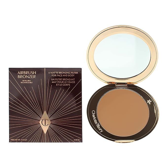 Charlotte Tilbury's Airbrush Bronzer in the shade 02 Medium is a renowned cosmetic product loved by many. This particular bronzer offers a natural-looking sun-kissed glow that enhances the beauty of all skin tones.
The Airbrush Bronzer comes in a luxurious, sleek packaging that reflects the brand's high-class image.