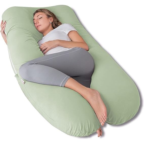 Get a comfortable and restful night's sleep with the Comfortable Night Sleep u-pillow. This body pillow effectively supports your back, hips, knees, neck, and head, helping to ease discomfort associated with pregnancy, sciatica, fibromyalgia, gastric reflux, and more.