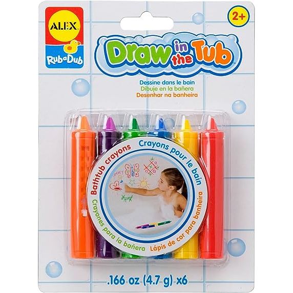 The .6 bathtub crayons are a delightful bath time accessory that will keep your little ones entertained and engaged while getting clean. These crayons are specially designed to be used on bathroom tiles, allowing children to express their creativity and draw to their heart's content.