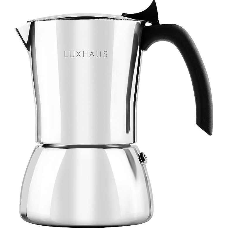 LUXHAUS Stovetop Espresso Maker - 9 Cup Moka Pot - Premium Stainless Steel Italian and Cuban Coffee Maker image