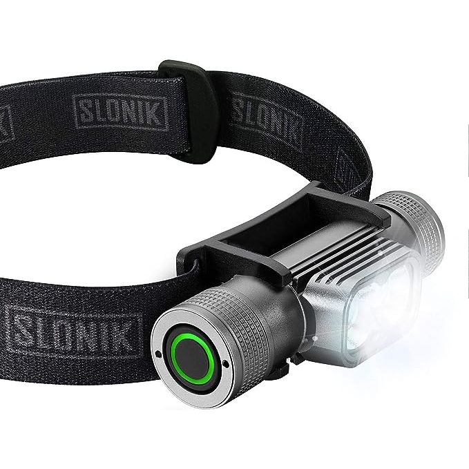 Introducing the SLONIK 2nd generation hiking gear headlamp, a powerful and versatile tool that is a must-have for outdoor enthusiasts. With its 1000-lumen CREE LED lights, this headlamp can cast a super bright 60-foot beam for long-range illumination at night.