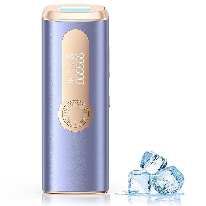 Introducing the IPL Hair Removal Device with Cooling for both women and men. This upgraded laser hair removal device features a built-in refrigeration sheet that starts cooling the skin as soon as you power it on. You can now enjoy a painless and comfortable hair removal experience with the added benefit of a cooling effect.