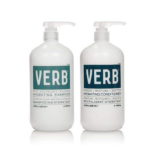 Verb Hydrating Shampoo & Conditioner Duo is a vegan hair care set designed to moisturize and nourish your hair. This shampoo and conditioner combo is formulated with natural ingredients, including hydrating argan oil, to provide you with a salon-quality experience at home.
