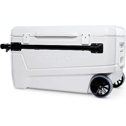 Introducing the ultimate cooler for all your outdoor adventures, the product boasts a unique horizontal Slide-and-Lock telescoping handle that not only provides maximum leverage but also lightens your lifting loads.