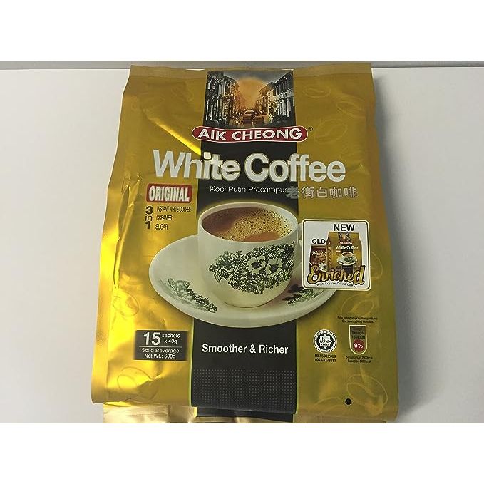 Aik Cheong Instant 3 in 1 White Coffee Tarik Original is a popular beverage known for its rich and aromatic taste. This product comes in a convenient and easy-to-use format, containing 15 sachets, each weighing 40g.