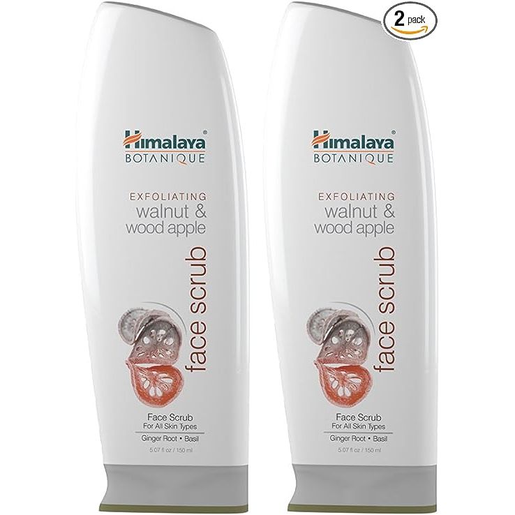 Himalaya Botanique Exfoliating Walnut & Wood Apple Face Scrub is a skincare product that aims to provide younger and renewed skin. This particular item comes in a 5.07 oz package, and it is available in a convenient 2-pack.