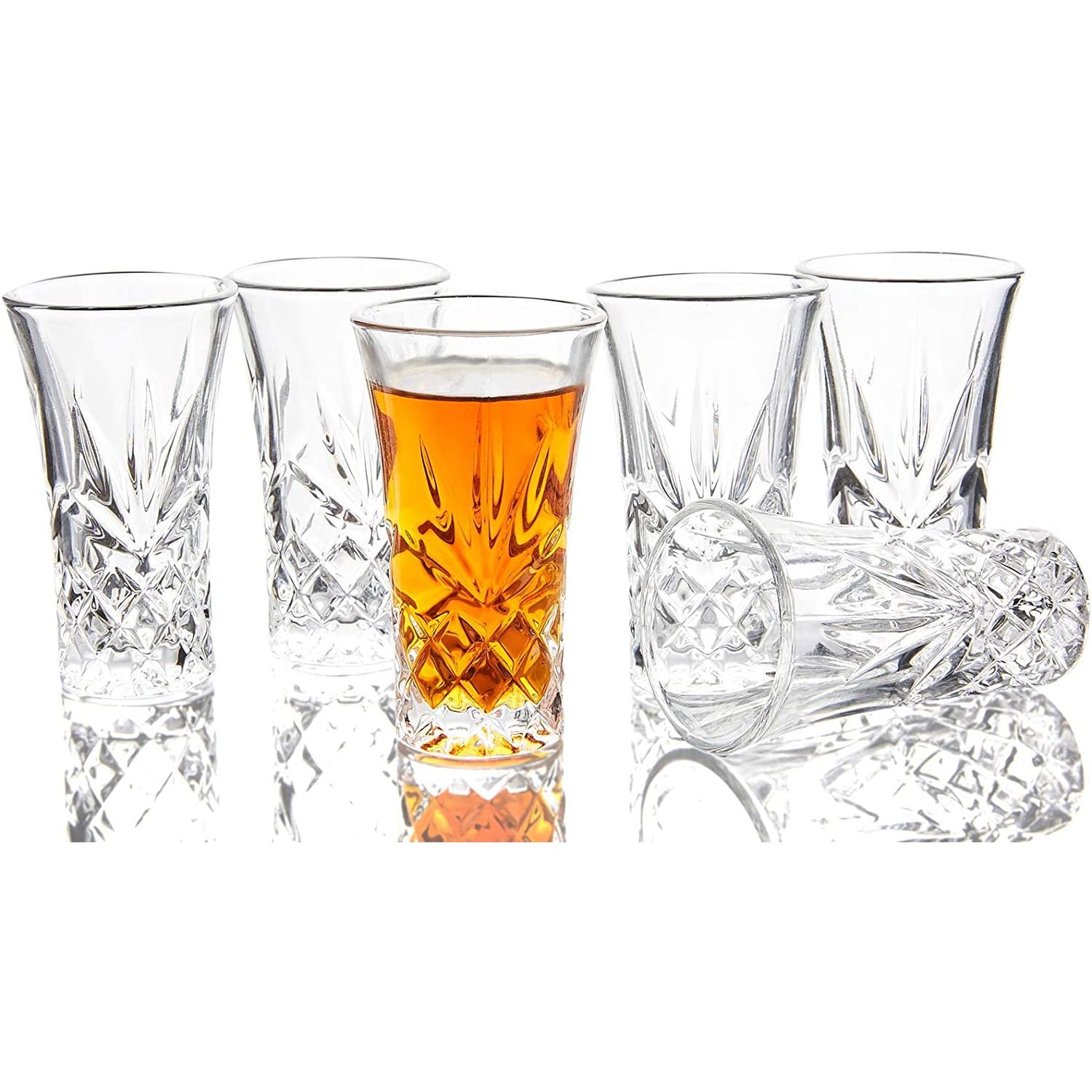 Tequila Glasses Heavy Base Shot Glass Cordial Glasses are small glassware designed specifically for serving tequila shots or other spirits. Each glass has a capacity of 2 ounces (59 milliliters), making it an ideal size for a single shot.
These glasses are crafted with a heavy base, which provides stability and durability.