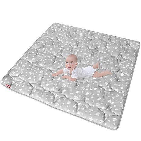 The Foldable and Reversible Baby Play Mat is designed to provide a safe and comfortable play area for your little one. Unlike other mats that are made up of multiple puzzle pieces, this play mat is a single durable piece that can be easily folded and packed away.