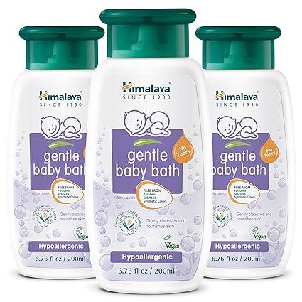 Himalaya Gentle Baby Bath is a gentle and nourishing cleanser specially formulated for your baby's delicate skin. Each pack contains three bottles, each with a capacity of 6.76 fluid ounces.
This baby bath is designed to provide a non-irritating cleansing experience, keeping in mind the sensitivity of a baby's skin.