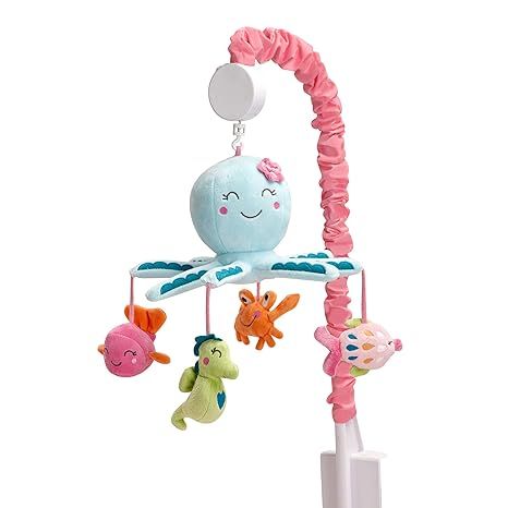Introducing our adorable and cozy crib mobile, perfect for newborns up to 5 months. This lovely mobile is designed to fit most standard and convertible cribs, making it the ideal addition to your little one's nursery. Crafted with care, the plush characters are made from 100% polyester, providing a soft and gentle touch for your baby.