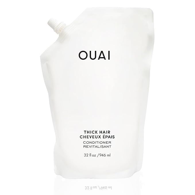 Introducing the OUAI Thick Conditioner Refill Pouch, a moisture-rich conditioner that is designed to nourish and fight frizz for dry, thick hair. With its powerful blend of keratin, marshmallow root, shea butter, and avocado butter, this hydrating conditioner leaves your strands feeling soft, smooth, and irresistibly touchable.