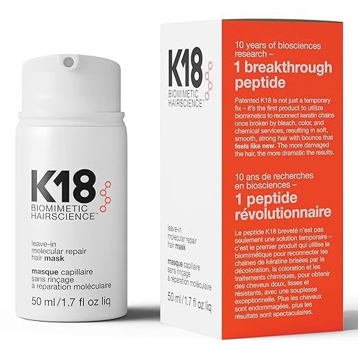 K18 Leave-In Repair Hair Mask Treatment to Repair Dry or Damaged Hair - 4 Minutes to Reverse Hair Damage from Bleach, Color, Chemical Services and Heat image