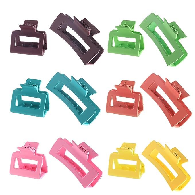 Introducing our durable and stylish Rectangle Hair Claws Hair Clasps Accessories! Made from high-quality plastic with a matte paint finish, these hair claws are built to last. You can even throw them from a height and they will remain in perfect condition. The elastic metal spring is covered with plastic and provides a secure grip.