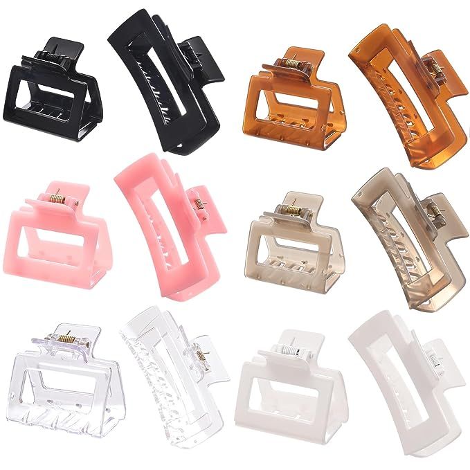 Introducing our DURABLE rectangle hair claws Hair Clasps Accessories made of sturdy plastic that is resistant to breakage. These hair claws are designed to withstand impact and remain in perfect condition even when dropped from heights. The elastic metal spring is covered with a layer of plastic, and the claws open almost 180 degrees.