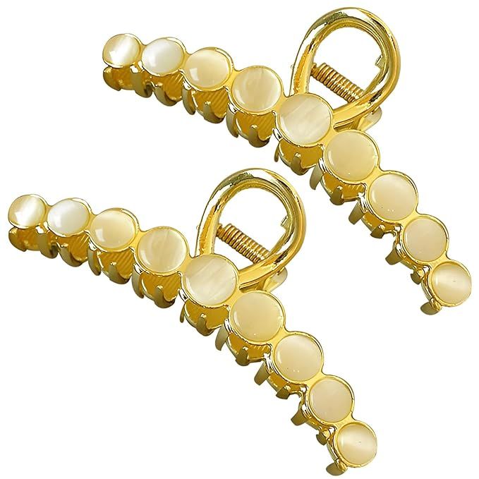 Introducing our durable and fashionable metal claw clips made with high-quality artificial opal and alloy. These hairpins are designed to last, as they are anti-rust and not easily damaged. The opals are securely fixed in the hairpin, adding a trendy touch to your hairstyle.