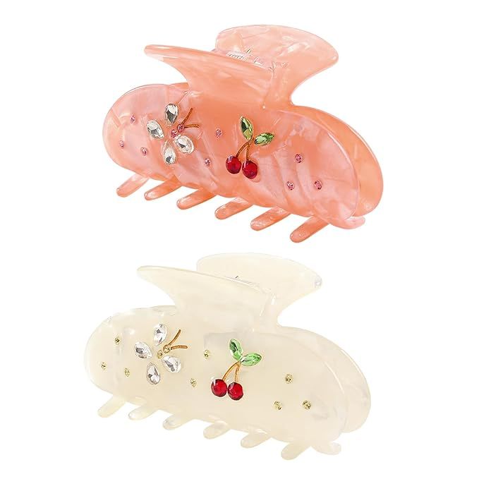 The Cherry Hair Clips are the perfect accessory to add a touch of elegance to your hairstyle. Made of premium acrylic, these clips are durable and reusable, ensuring long-lasting use. They are strong in structure, making them sturdy and resistant to deformation or breakage.